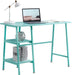 Blue 43″ Desk with 2 Shelves and Adjustable Feet