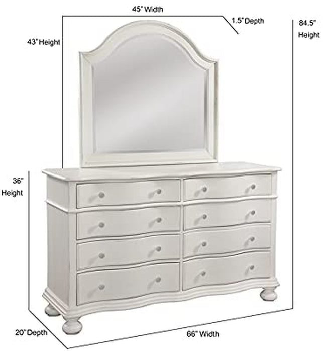 Rodanthe Dove White Dresser and Mirror