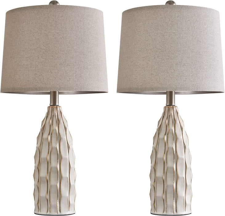 Set of 2 Modern Ceramic Lamps for Living Room