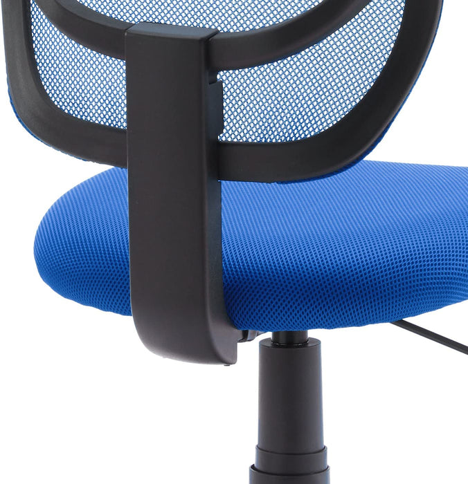 Blue Swivel Office Chair with Low-Back Design