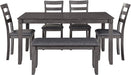 Gray Bridson Modern 6-Piece Dining Set