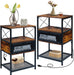 Rustic Brown Nightstands Set of 2 with Charging Station