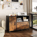 Rustic Brown Lockable 1-Drawer Office Cabinet