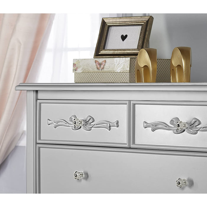 Aurora 6 Drawer Tall Chest, Grey Pearl/Silver Mist