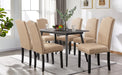 Khaki Upholstered Parsons Dining Chairs Set of 6