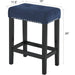 Blue Velvet Bar Table with 3 Stools, Faux Marble