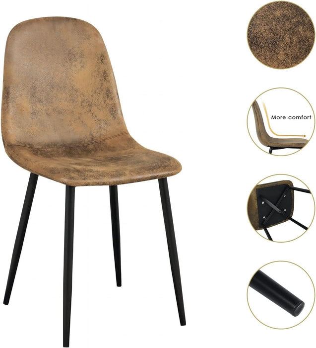 Rustic Brown Metal Dining Chairs