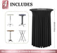 4 Pack round Cocktail Table Skirt, Black