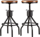 LOKKHAN Industrial Adjustable Swivel Barstool, Set of 2, 30″ H