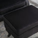 Black Velvet Wingback Chair with Ottoman Set