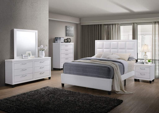Contemporary White 5-Piece Full Bedroom Set