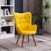 Yellow Velvet Tufted Accent Chair - Compact Size