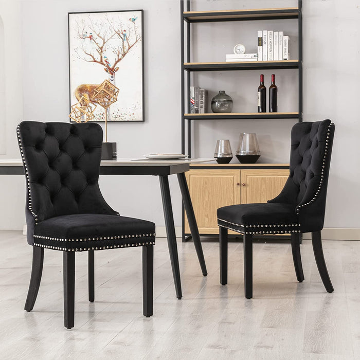 Black Velvet Dining Room Chairs