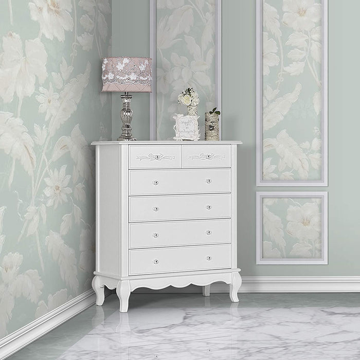 Aurora Frost Tall 6 Drawer Chest