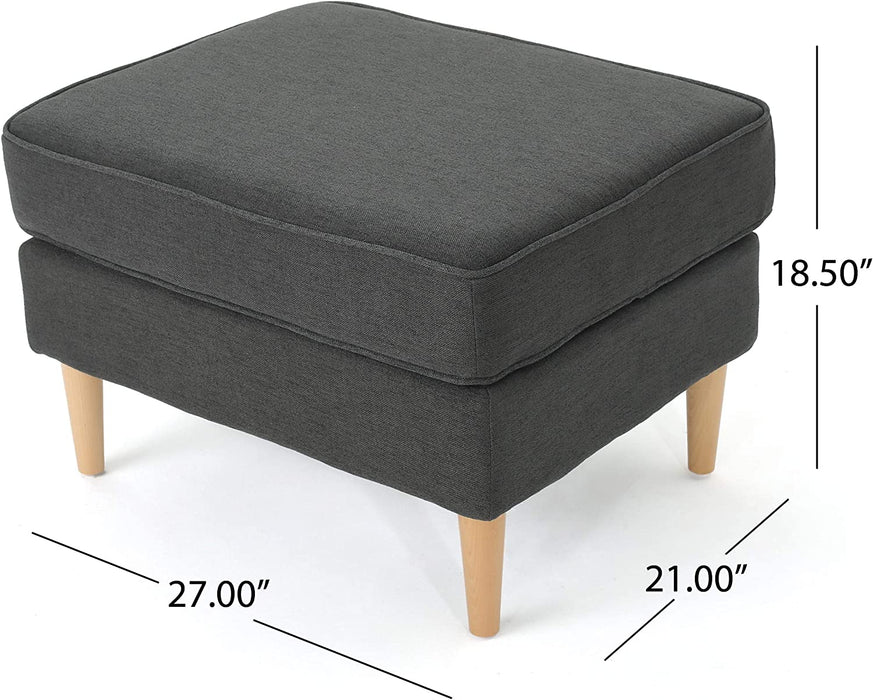 Dark Grey Mid Century Modern Ottoman