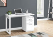 Modern White Laminate Computer Desk with Drawers