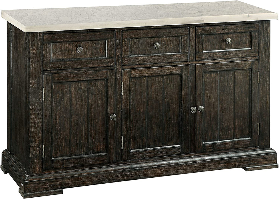 ACME Nolan Server - 72847 - White Marble & Salvage Dark Oak