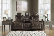 Adjustable Power Reclining Sofa with Storage, Brown