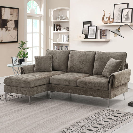 Modern Chenille L-Shaped Sofa