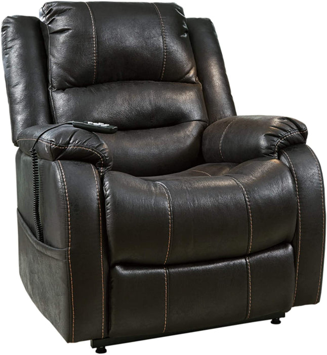 Yandel Black Faux Leather Electric Power Lift Recliner