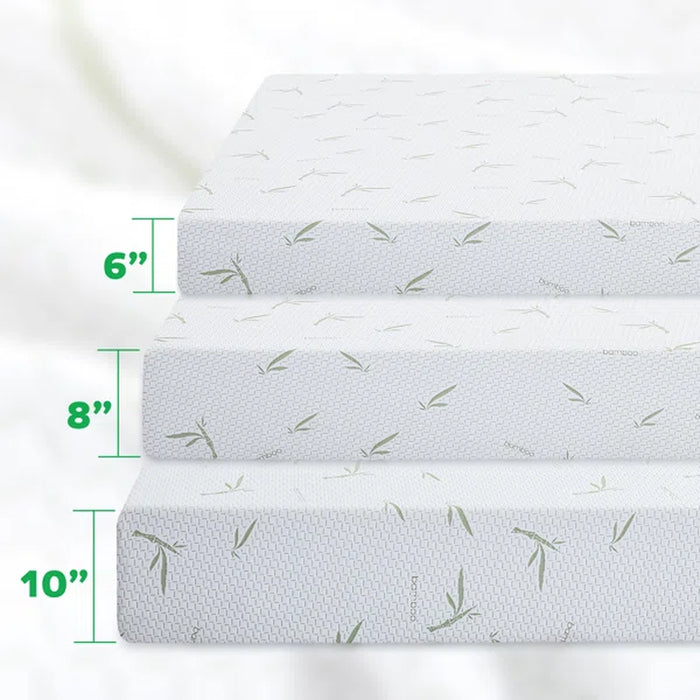 8" Green Tea Infused Medium Memory Foam Mattress with Rayon from Bamboo Cover