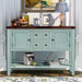 Cambridge Series Sideboard Table with Bottom Shelf, Antique Blue