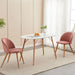 Set of 2 Pink Velvet Dining Room Chairs, Metal Legs