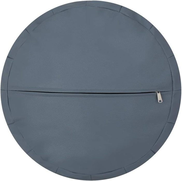 Light Grey Decorative Pouf Cover for Multiple Uses