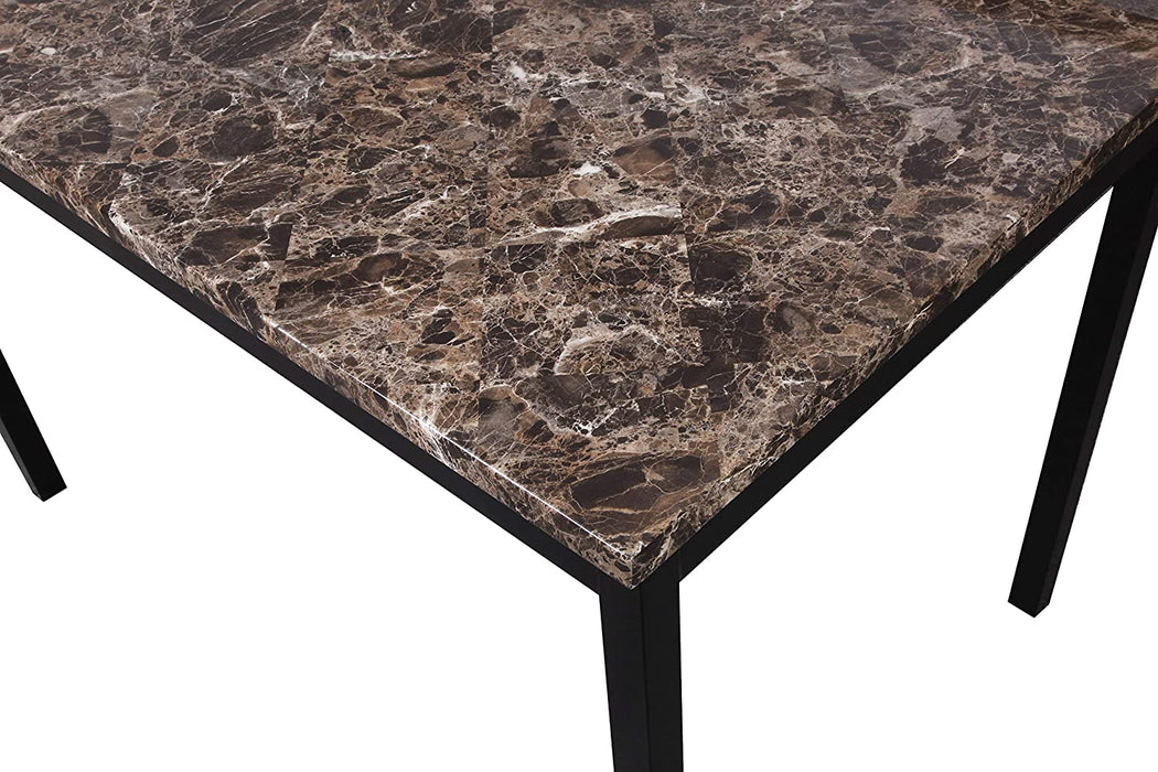 Noyes Metal Dining Table with Faux Marble Top