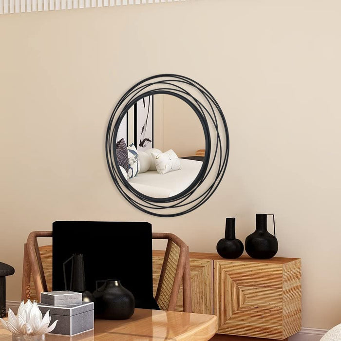 36 Black Circle Mirror for Modern Wall Decor