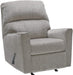 Light Gray Modern Nursery Manual Rocker Recliner