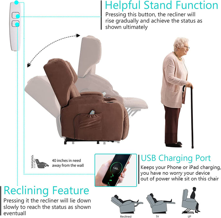 Power Recliner Chair with Vibration Massage