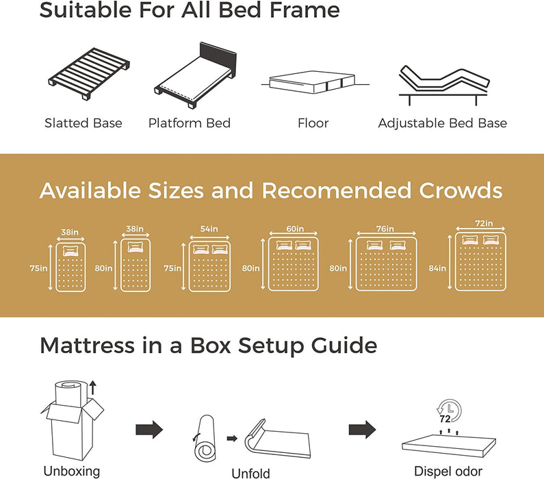 Darkgray Twin XL Memory Foam Mattress