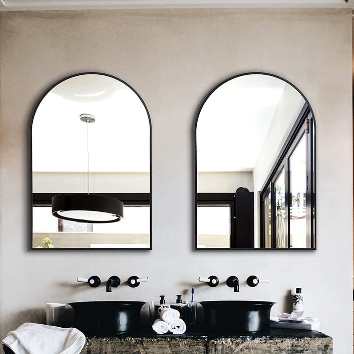 Metal Frame Arched Full Length Wall Mirror for Bathroom