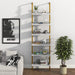 Marble White 6-Tier Ladder Shelf Bookcase