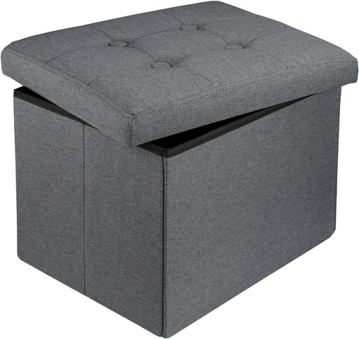 Grey Folding Ottoman for Small Spaces