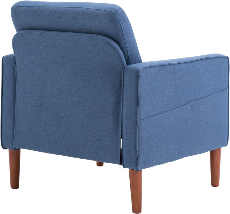 Mid-Century Modern Navy Blue Accent Chair