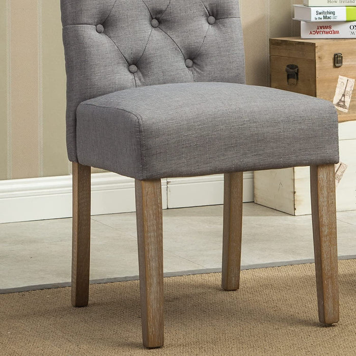 Grey Tufted Parsons Dining Chair