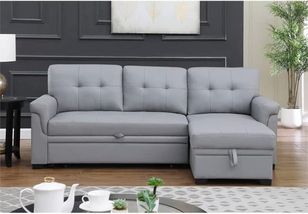 Modern Reversible Sleeper Sectional Sofa with Storage
