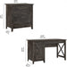 Key West Desk with Storage and Lateral File, Gray