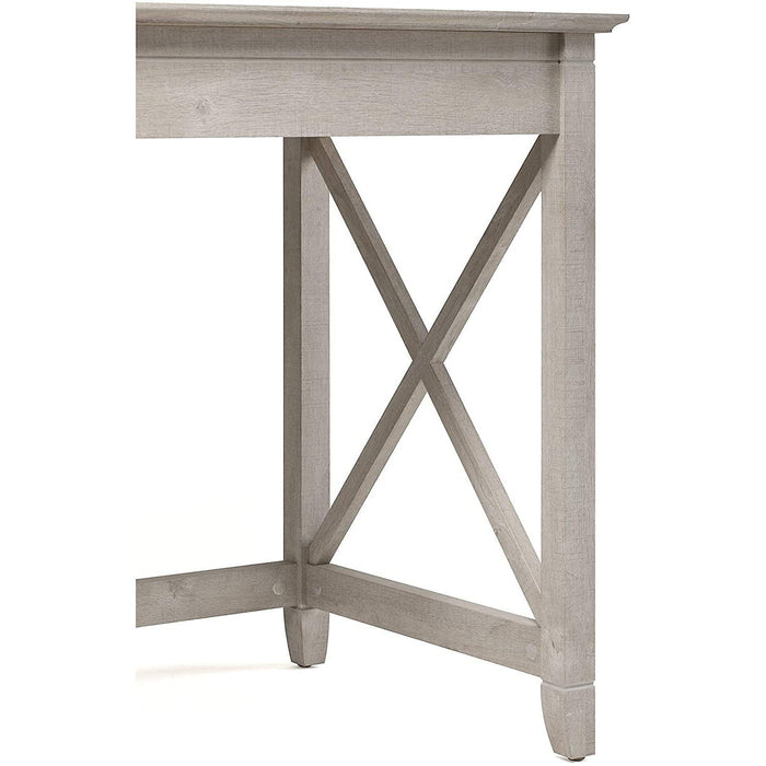 Washed Gray L-Shaped Desk W/ File Cabinet