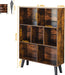 Rustic 3-Tier Bookshelf with Mid-Century Modern Design