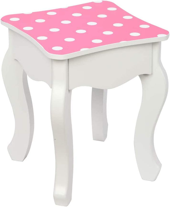 Kids Vanity Table and Chair Set with Mirror