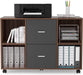 Mobile Wood File Cabinet with Printer Stand