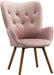 Contemporary Mauve Velvet Accent Chair with Tufted Back