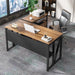 Rustic L-Shaped Desk with Storage and Cabinet