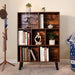 Rustic 3-Tier Bookshelf with Mid-Century Modern Design