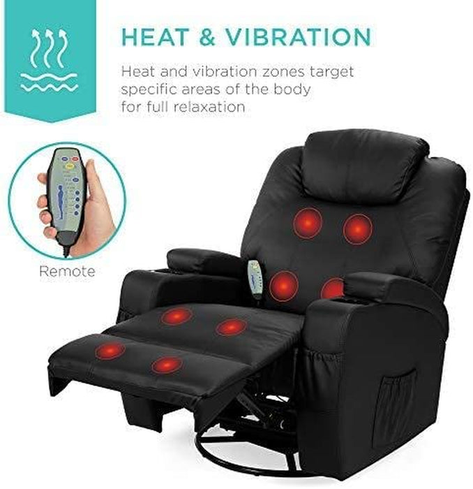 Black Executive Electric Glider Massage Recliner