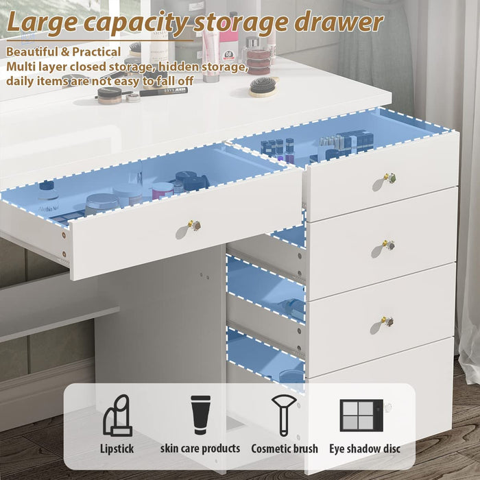 Makeup Organizer For Vanity, Large Capacity Desk Organizer With