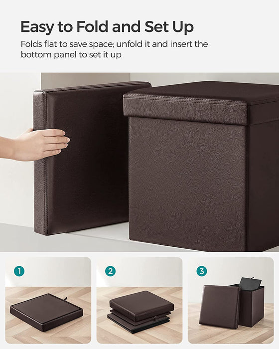 Multi-Functional 660Lbs Ottoman Cube in Brown